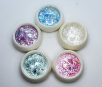 Opal flakes nail art, 5 options