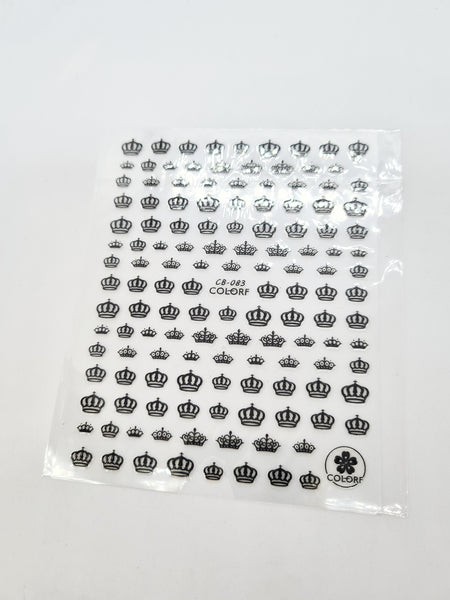 Black Crown Nail Stickers