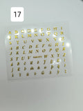 Variety of gold nail art stickers. Please match picture number with style number