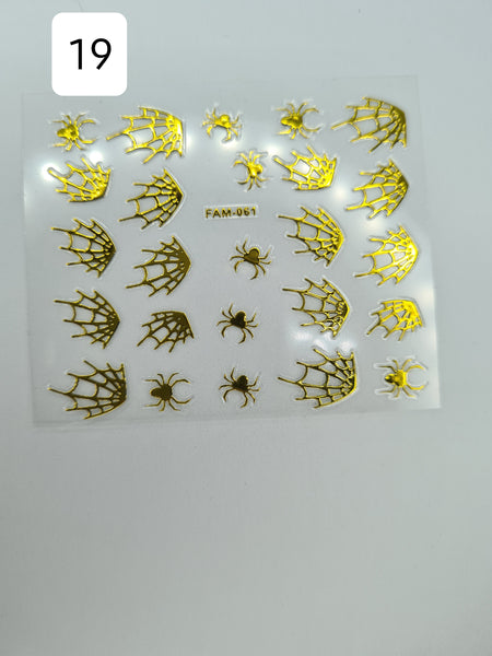 Variety of gold nail stickers, please match picture number to style number
