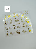 Variety of gold nail stickers, please match picture number to style number