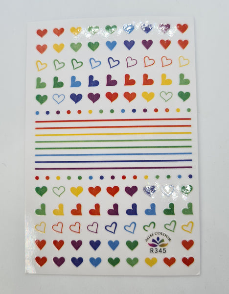 Rainbow nail stickers