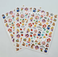 Princess Nail Stickers, 1 sheet