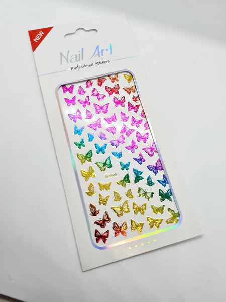 Colourful butterfly nail stickers